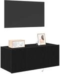 vidaXL TV-Wandschrank 80 x 35 x 31 cm Schwarz Eichen-Optik | Integriertes...