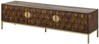 MASSIVMOEBEL24.DE TV-Board Mango braun ge&ouml;lt Diamond #224 | 180x45x50 cm 45 kg...