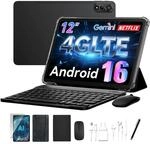N90 Tablet Android 16,12 Zoll Tablet mit Tastatur,4G LTE mit SIM Card Slot 