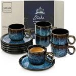 S&Auml;NGER Osaka Espressotassen Set Steingut 12tlg Mokka Tassen 6 Personen |...