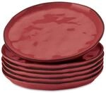 LOBERON Teller 6er Set Biarr&eacute;, rot | Sch&ouml;n f&uuml;r K&auml;se, Obst, Antipasti & mehr,