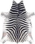 rugsx Teppich k&uuml;nstliches Rindsleder, Zebra, wei&szlig; schwarz Leder 100x150 cm
