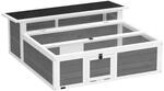 PawHut Schildkr&ouml;tenhaus Holz Freilauf 2 T&uuml;ren 113x106,5x44,5 cm Dunkelgrau 