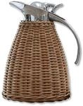 LOBERON Thermoskanne Senta, braun/silber | Aus rostfreiem Edelstahl & Rattan,...