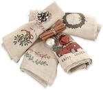 LOBERON Serviette 4er Set Camon, beige | Weihnachten, Winter, Festtage, Reines