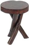 DESIGN DELIGHTS Robuster runder HOLZTISCH Teak 40 | 41x34cm (Hx&Oslash;), Altholz 