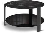 Vicco Couchtisch Navo, Schwarzer Marmor/Schwarz 80 x 80 cm