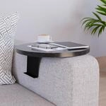 [en.casa] Sofatablett Kuleskyd verstellbar Armlehnentablett rund &Oslash;34 cm...