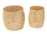 Riess Ambiente 2er Set Filigraner Design Couchtisch Leaf Gold Handmade...