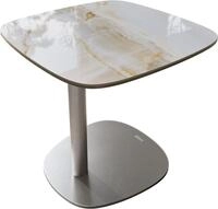DELIFE Beistelltisch Edge Boot 50x50 cm Keramik Onyx Pearl Eleny | Edelstahl