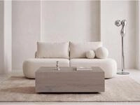 WFL GROUP Couchtisch 90 x 55 cm in Eiche Braun &ndash; Niedriger Mobiler Sofatisch...