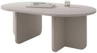 Mirjan24 Ovaler Couchtisch Xuala mit massiven Beinen (Sandbeige) | Gro&szlig;er...