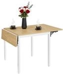 Relaxdays Esstisch klappbar, 2-4 Personen, HBT: 76x120x78 cm, Natur/wei&szlig; 