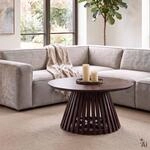 IDIMEX Couchtisch rund Amila &Oslash; 90 cm aus Mangoholz - Dunkelbraun | 90 x 45 x...