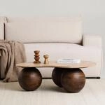 IDIMEX LUNI Couchtisch mit organischer Tischplatte aus Travertin und...