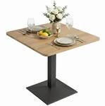 HOMCOM Esstisch 70 x 70 cm f&uuml;r 2 Personen mit Stahlbasis Dunkelbraun |...
