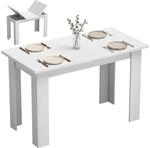 HOMCOM Esstisch 120 x 60 cm mit Verstecktem Stauraum f&uuml;r 4 Personen, Wei&szlig; 