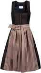 Edelnice Trachtenmode Midi Dirndl Dorothea schwarz-Bronze mit Knopfleiste inkl.