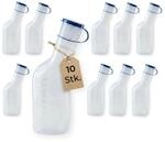 10x Medi-Inn M&auml;nner Urinflasche 1L Polypropylen autoklavierbar mit Deckel |...