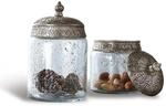 Loberon Glasdose 2er Set Laurnena, klar/Silber | Kunstvoll verzierte