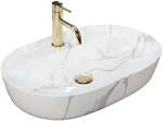 Rea REA-U8003 AURA 61 MARMO SHINY Aufsatzwaschbecken, Stone