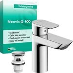 hansgrohe Neovis Q - Waschtischarmatur ohne Ablauf, Wasserhahn Bad mit Auslauf...