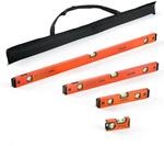 VEVOR 4 tlg. Wasserwaage Set, 12/30/60/100cm Richtwaage mit 3 Libellen...