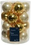 Glas-Weihnachtskugeln Set, 20-teilig, 6cm, Gold-Beige, Matt & Gl&auml;nzend,...