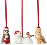 Villeroy & Boch - Nostalgic Ornaments Katzen 3-TLG Set Bunt, Weihnachtsdeko,