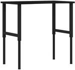 vidaXL Werkbank Dunkelbraun 100x60x(71,5-98) cm Massivholz Eiche