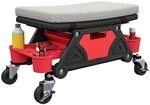 HOMCOM Werkstatthocker mit Rollen Ablagefl&auml;che Schublade 35cm hoch Grau 