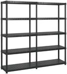 vidaXL Lagerregal mit 5 B&ouml;den Schwarz 183x45,7x185 cm Kunststoff