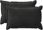 vidaXL Kissenbezug 2 pcs Houten Schwarz 40 x 60 cm Samt