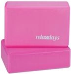 Relaxdays Yogablock im 2er Set, Yoga-Kl&ouml;tze f&uuml;r Yoga-&Uuml;bungen, Hartschaum,