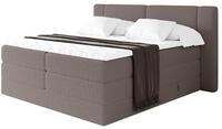 ALTDECOR Boxbett mit H3 H4 Matratze Evon King - 160x200 - Braun | Lattenrost,...