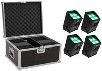EUROLITE Set 4x AKKU UP-4 Entry QCL Spot QuickDMX + Case