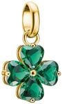 THOMAS SABO Charm-Anh&auml;nger Kleeblatt Goldfarben Gr&uuml;ne Steine CC1326-M01-6