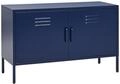 Sideboard mit 2 T&uuml;ren 2 Griffen Stahl blau herausnehmbarer Regalboden Uria