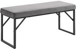 HOMCOM Sitzbank mit Samtoptik Stahlbeinen 100 x 35 x 47 cm Dunkelgrau | Polsterbank,
