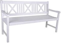 DELUKE Gartenbank Nice 3-Sitzer - 154cm Breit, Eukalyptus, Wei&szlig; | Terrassenbank