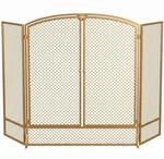 HOMCOM Kaminschutzgitter, 3-Teiliger Funkenschutz mit Doppelt&uuml;ren 122x75cm 