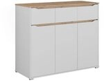 Vicco Kommode Ruben, Wei&szlig;/Artisan-Eiche, 119.8 x 101.9 cm