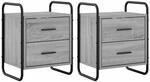 vidaXL H&auml;ngender Nachttisch 2 STK. Sonoma-Grau 40 x 30 x 50 cm | Wandmontiert...