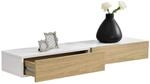 [en.casa] 2er Set Wandregal mit Schublade Wei&szlig;/Holz H&auml;ngeregal Wand Regal...