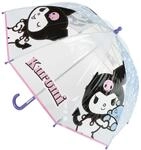Kuromi Hello Kitty Kinder-Regenschirm, transparent, 45 cm, von POE, Lila mit