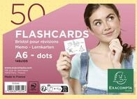 Exacompta 10354E 50er Pack Karteikarten gepunkted DIN A6 ideal f&uuml;r die Schule, zum