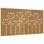 vidaXL Garten-Wanddeko 105x55 cm Cortenstahl Blumen-Design