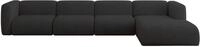 ALTDECOR Ecksofa in L-Form MIRA-L3 409x179x70 - Schwarz | Corner Sofa Bett...