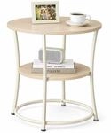 Relaxdays Beistelltisch, 2 Ablagen, HxD: 55 x 55 cm, Natur/Creme | Holzoptik &