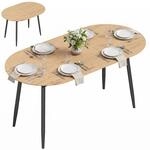 HOMCOM Esstisch Ausziehbar 120-160x80cm f&uuml;r 4-6 Personen, Eiche |...